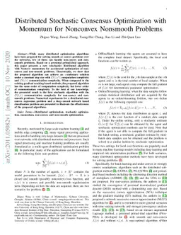 Distributed Stochastic Consensus Optimization with Momentum for
  Nonconvex Nonsmooth Problems