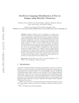 On-Device Language Identification of Text in Images using Diacritic
  Characters