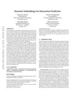 Dynamic Embeddings for Interaction Prediction
