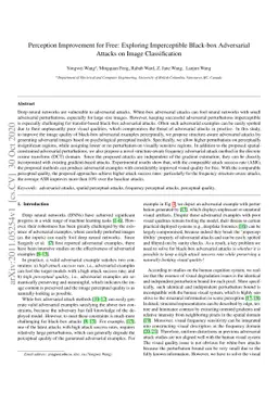 Perception Improvement for Free: Exploring Imperceptible Black-box
  Adversarial Attacks on Image Classification