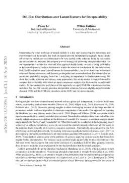 DoLFIn: Distributions over Latent Features for Interpretability