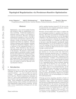 Topological Regularization via Persistence-Sensitive Optimization