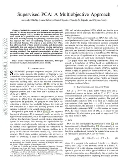 Supervised PCA: A Multiobjective Approach