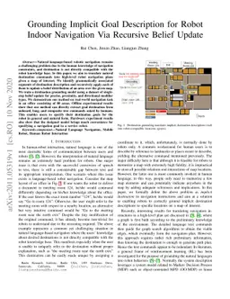 Grounding Implicit Goal Description for Robot Indoor Navigation Via
  Recursive Belief Update
