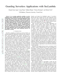 Guarding Serverless Applications with SecLambda