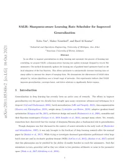 SALR: Sharpness-aware Learning Rate Scheduler for Improved
  Generalization