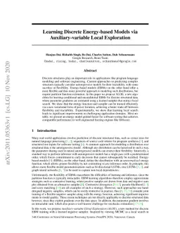 Learning Discrete Energy-based Models via Auxiliary-variable Local
  Exploration