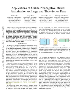 Applications of Online Nonnegative Matrix Factorization to Image and
  Time-Series Data