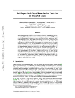 Self-Supervised Out-of-Distribution Detection in Brain CT Scans