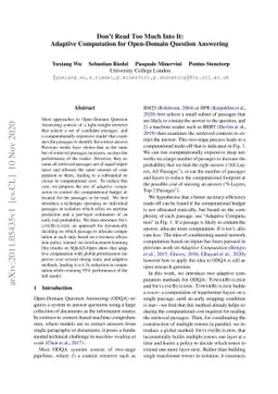 Don't Read Too Much into It: Adaptive Computation for Open-Domain
  Question Answering