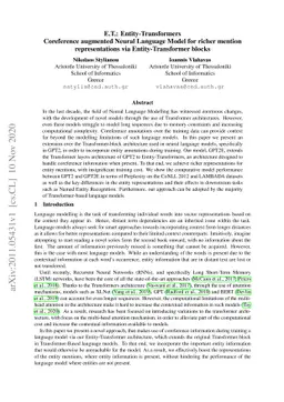 E.T.: Entity-Transformers. Coreference augmented Neural Language Model
  for richer mention representations via Entity-Transformer blocks