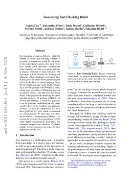 Generating Fact Checking Briefs