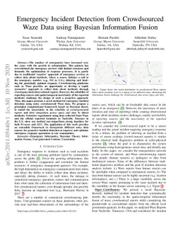 Emergency Incident Detection from Crowdsourced Waze Data using Bayesian
  Information Fusion