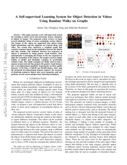 A Self-supervised Learning System for Object Detection in Videos Using
  Random Walks on Graphs