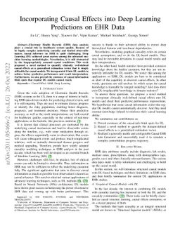 Incorporating Causal Effects into Deep Learning Predictions on EHR Data