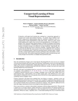 Unsupervised Learning of Dense Visual Representations