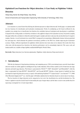 Optimized Loss Functions for Object detection: A Case Study on Nighttime
  Vehicle Detection