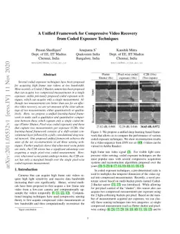 A Unified Framework for Compressive Video Recovery from Coded Exposure
  Techniques