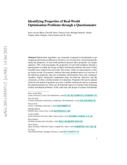 Identifying Properties of Real-World Optimisation Problems through a
  Questionnaire