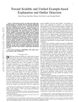 Toward Scalable and Unified Example-based Explanation and Outlier
  Detection