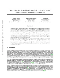 Recognizing More Emotions with Less Data Using Self-supervised Transfer
  Learning