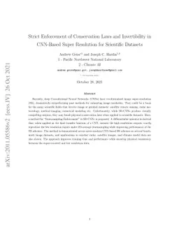 Strict Enforcement of Conservation Laws and Invertibility in CNN-Based
  Super Resolution for Scientific Datasets