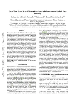 Deep Time Delay Neural Network for Speech Enhancement with Full Data
  Learning