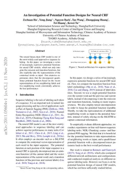 An Investigation of Potential Function Designs for Neural CRF