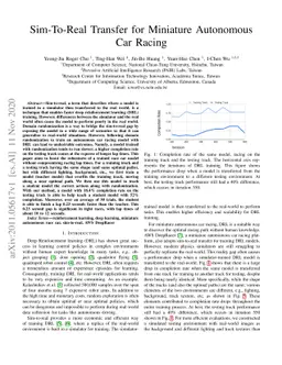 Sim-To-Real Transfer for Miniature Autonomous Car Racing