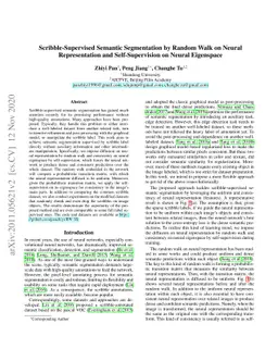 Scribble-Supervised Semantic Segmentation by Random Walk on Neural
  Representation and Self-Supervision on Neural Eigenspace