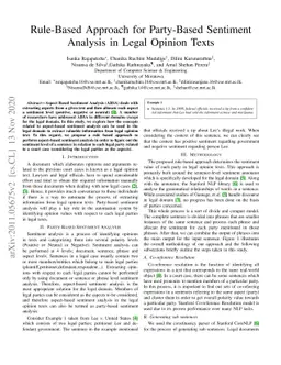 Rule-Based Approach for Party-Based Sentiment Analysis in Legal Opinion
  Texts