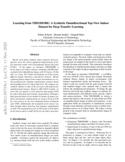 Learning from THEODORE: A Synthetic Omnidirectional Top-View Indoor
  Dataset for Deep Transfer Learning