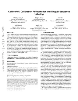 CalibreNet: Calibration Networks for Multilingual Sequence Labeling