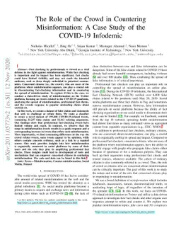 The Role of the Crowd in Countering Misinformation: A Case Study of the
  COVID-19 Infodemic