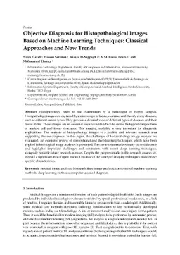 Objective Diagnosis for Histopathological Images Based on Machine
  Learning Techniques: Classical Approaches and New Trends