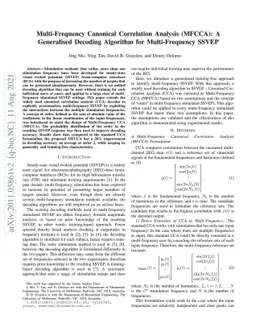 Multi-Frequency Canonical Correlation Analysis (MFCCA): A Generalised
  Decoding Algorithm for Multi-Frequency SSVEP