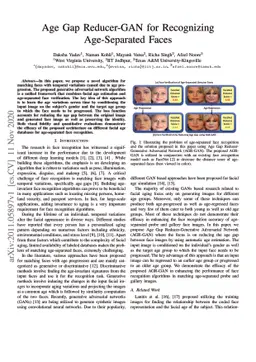 Age Gap Reducer-GAN for Recognizing Age-Separated Faces