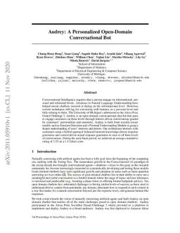 Audrey: A Personalized Open-Domain Conversational Bot