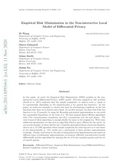 Empirical Risk Minimization in the Non-interactive Local Model of
  Differential Privacy