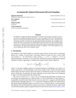 Asymptotically Optimal Information-Directed Sampling