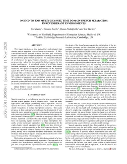On End-to-end Multi-channel Time Domain Speech Separation in Reverberant
  Environments