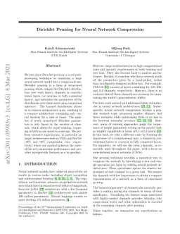Dirichlet Pruning for Neural Network Compression