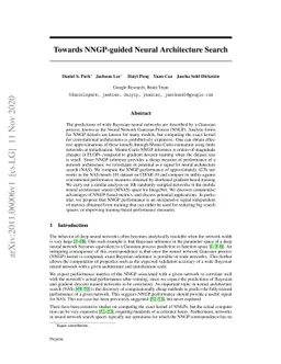 Towards NNGP-guided Neural Architecture Search