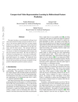 Unsupervised Video Representation Learning by Bidirectional Feature
  Prediction