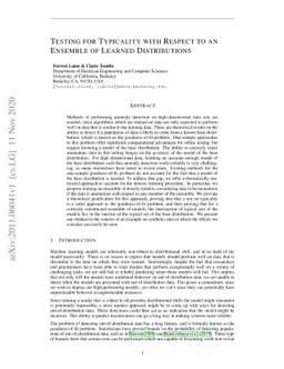 Testing for Typicality with Respect to an Ensemble of Learned
  Distributions