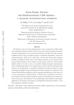 Rank-Based Testing for Semiparametric VAR Models: a measure
  transportation approach