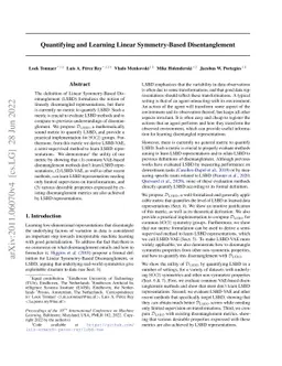 Quantifying and Learning Linear Symmetry-Based Disentanglement