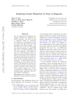 Exploring Gender Disparities in Time to Diagnosis