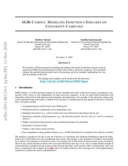 SEIR-Campus: Modeling Infectious Diseases on University Campuses