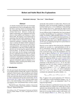 Robust and Stable Black Box Explanations